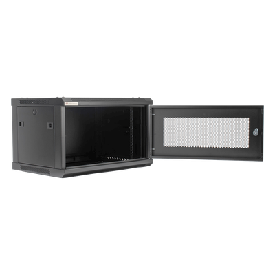 Gabinete de Pared / 6UR / 19in / 450mm Profundidad / 60kg Carga / Acero Negro