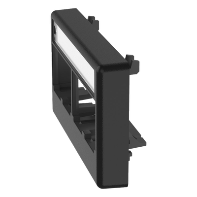 Placa de Mobiliario Modular / 4 Puertos Mini-Com / ABS Negro / 2.9x0.88x1.77 pulg (73.66x22.35x44.95 mm)