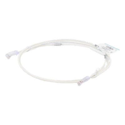 Cable de Parcheo Cat6 UTP / 28AWG Diámetro Reducido / 1.52 m (5 Pies) / PoE++ / LSZH-CM / Blanco Mate