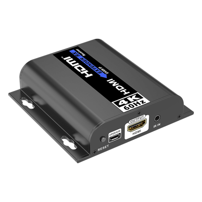 Receptor Extensor HDMI sobre IP / 4K@60Hz / Alcance 120 m (393.7 ft) / HDMI 2.0 / HDCP 2.2 / 18 Gbps / IR Bidireccional / Matriz 256x256