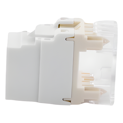 Conector Jack Keystone / Categoría 6 / Terminación 110 Impacto / RJ45 UTP / 250 MHz / Blanco