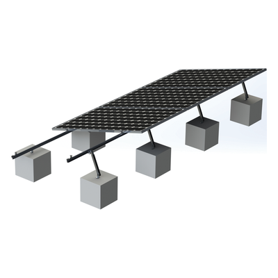 Kit de Montaje Fotovoltaico / 4 Módulos 30-35 mm / Riel No.8 / Viento 136 km/h (84.5 mph) / Inclinación 20° a 45° / Longitud 5400 mm (17.7 ft)