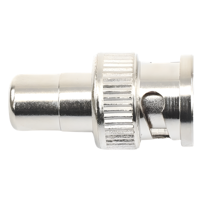 Adaptador en Línea / 75 Ohm / BNC Macho a RCA Hembra / 13.9 mm x 27 mm / 0.55 in x 1.06 in