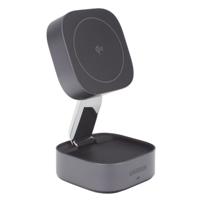 Cargador Inalámbrico 2 en 1 / Qi 2 15W / Base Auriculares 5W / Salida USB-C 5W / Potencia Total 25W / Protección Múltiple