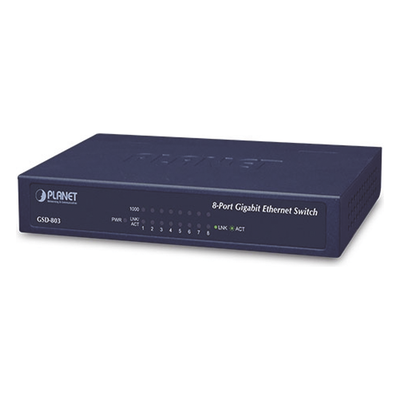 Switch de Escritorio / 8 Puertos Gigabit 10/100/1000 Mbps / Switch Fabric 16 Gbps / Auto MDI/MDIX / Carcasa Metálica