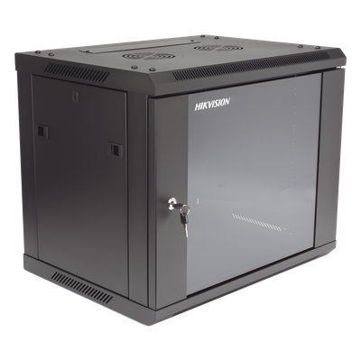 Gabinete de Montaje en Pared y Piso / 9 Unidades de Rack / 19 Pulgadas / Cristal Templado / Carga 40 kg / 600 x 501 x 450 mm