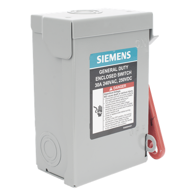 Interruptor de Seguridad / 240Vca / 2 Polos / 30A / NEMA 1 / Sin Portafusibles / 10k-100k AIC