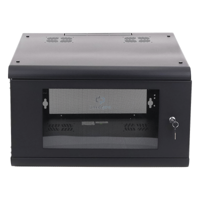 Gabinete de Pared / 6U / 19 in / 635 mm (2.08 ft) Profundidad / Cristal Templado / Acero Calibre 18 / 100 kg Carga