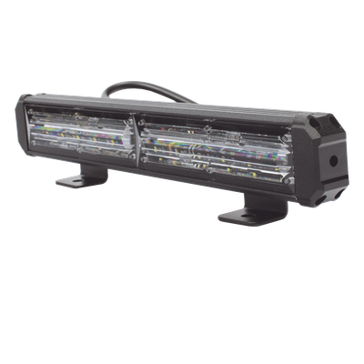 Barra de Luz de Advertencia / 2 Módulos LED / 11 Pulgadas (0.9 Pies) / Rojo-Azul / 10-30 VCC / 180°