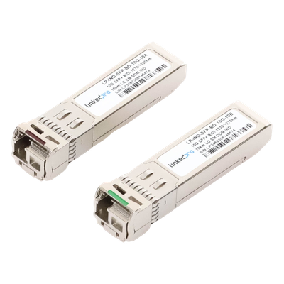 Transceptor SFP+ Industrial / 10 Gbps / Monomodo Bidireccional 1270 & 1330 nm / LC/UPC Simplex / DDM / 10 km (32,808 ft) / 2 Piezas