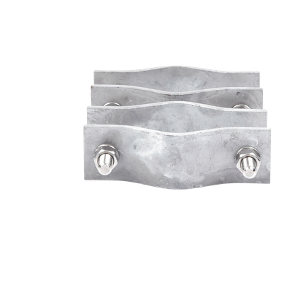 Juego de Abrazaderas Dobles / Mástiles 3.8 a 8.9 cm (1.5 a 3.5 in) / Separación 12 cm (4.75 in) / Acero Galvanizado / Torres Cuadradas o Redondas