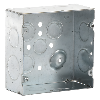 Caja Cuadrada Eléctrica / Acero Galvanizado / 42 in³ / 4.688 x 4.688 in / 9 Entradas Conduit / 2-1/8 in Profundidad