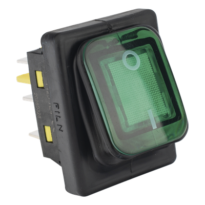 Interruptor Industrial / LED Verde / IP65 / NO-COM-NC / -40°C a 125°C / 30A / 38 x 28 x 29.5 mm