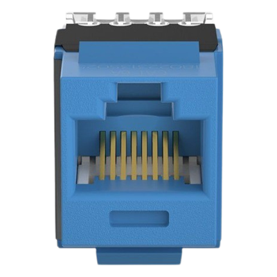 Módulo Jack de Cobre / Categoría 6A / 500 MHz / Terminación 110 / Keystone / RJ45 / Azul
