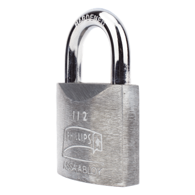Candado Metálico de Gancho Corto / Acero Cementado Niquelado / Llave PH-32 / 4 Pernos de Combinación / Anti-Palanca / Barreno para Agua