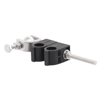 Sujetador de cables / 2x coaxial 1/2 pulgada / Montaje angular / Acero inoxidable 304 / -40°C a +85°C