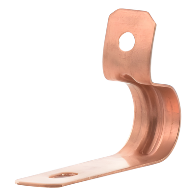 Abrazadera de Cobre / 23.90 mm Base / 254 mm Largo / 62.49 mm Altura / Fijación de Cable a Pared