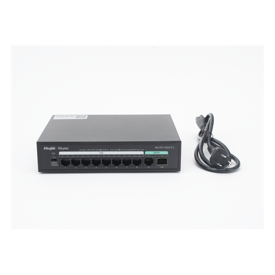 Switch PoE+ / 8 Puertos Gigabit / 2 Uplink GE+SFP / 120W / Sin Ventilador / 20 Gbps / 4 kV