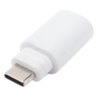 Adaptador de Conexión / Micro USB a USB-C / Compatible Panel Solar y Cámara Batería / Plástico Resistente