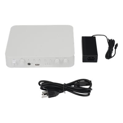 Amplificador de Audio / 2 Canales / 30 W por Canal / Bluetooth / USB / RCA / Micrófono / Cobertura 30 m (98.4 ft)