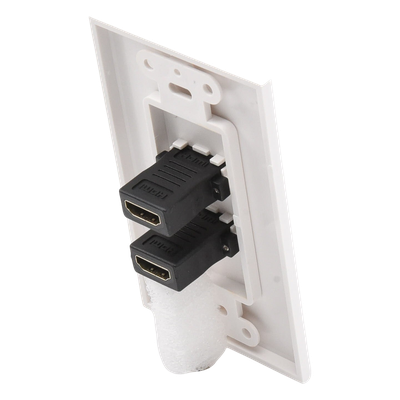 Placa de Pared / 2 Puertos HDMI Hembra a Hembra / 4K UHD / UL 94V-0 / 70 x 115mm / 2.75' x 4.52'