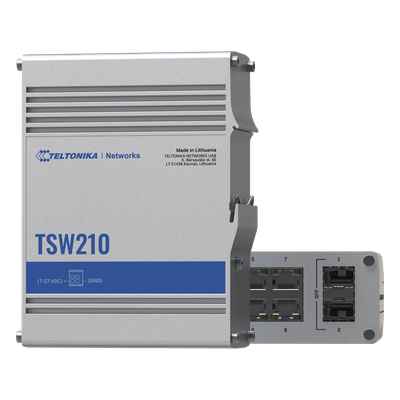 Switch Industrial No-Administrable / 8 Puertos Gigabit / 2 SFP 1G / IP30 / -40°C a +75°C / 4.53 x 3.74 x 1.10 pulgadas