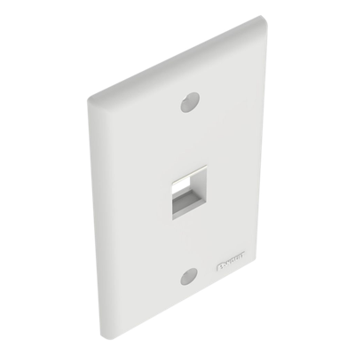 Placa de Pared Vertical / Estilo Plano / 1 Puerto Keystone / ABS / 69.8 x 114.3 mm / 2.75 x 4.5 pulg. / Blanco