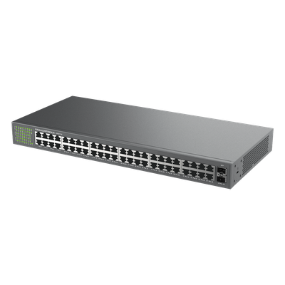 Switch No Administrable / 48 Puertos Gigabit / 100 Gbps / 2 SFP / Montaje Rack / 9KB Jumbo Frame