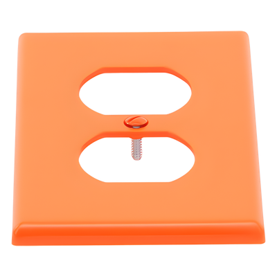 Tapa para Contacto Dúplex / Policarbonato / Naranja / Vertical / 4.63 x 2.88 x 0.25 in