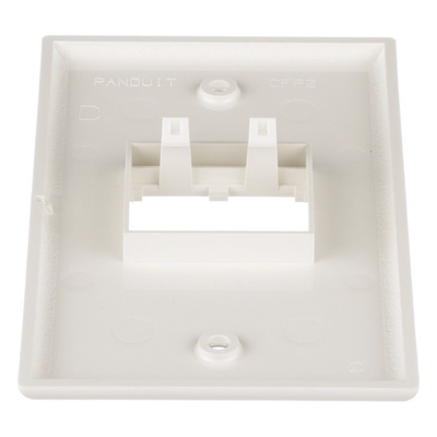 Placa de Pared Vertical / 2 Puertos Mini-Com / 69.8 x 114.3 mm / 2.75 x 4.5 pulg. / Blanco Mate / ABS
