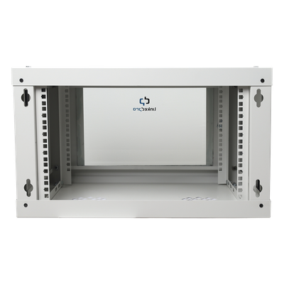 Gabinete de Pared 6U / 19" / Profundidad 455 mm (1.49 ft) / Cristal Templado / Carga 80 kg / Acero Reforzado