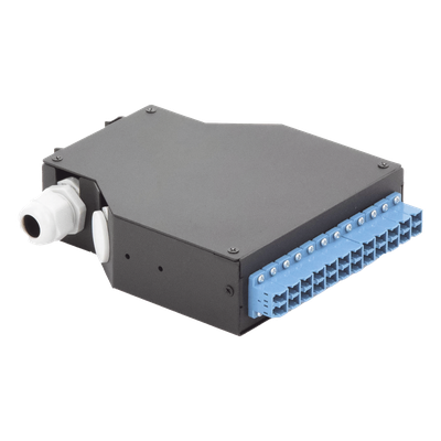 Distribuidor de Fibra Óptica / Riel DIN / 12 Acopladores LC/UPC Duplex / Monomodo / 24 Fusiones / 4 x 12.6 x 14.2 cm (1.57 x 4.96 x 5.59 in)