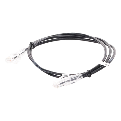 Cable de Parcheo UTP / Cat6A / 1 m (3.28 ft) / 28 AWG / Slim / RJ45 / Negro