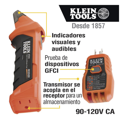 Detector Digital de Cortacircuitos / 90-120 Vca / Probador GFCI Integrado / Indicación Visual y Audible