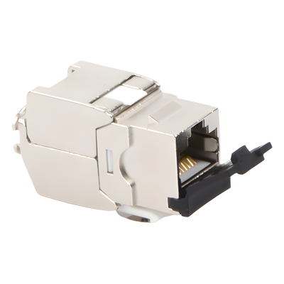 Módulo Jack Keystone / STP Blindado / CAT6A / Toolless / 10GbE / Tapa Protectora