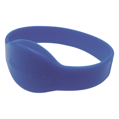 Brazalete de Proximidad / 125 kHz EM / 74 mm Diámetro / 2.43 pies / Wiegand 26 bits / Silicona Resistente al Agua / Azul