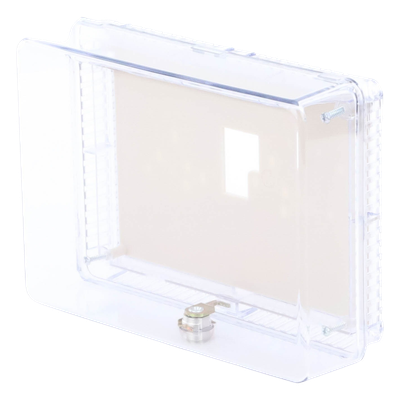 Guarda Antimanipulación para Termostato / Policarbonato Transparente / Montaje Vertical u Horizontal / Cerradura con Llave / Tamaño Grande