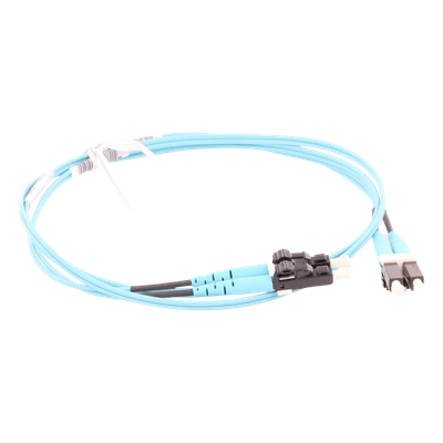 Jumper de Fibra Óptica / Multimodo OM3 50/125 / LC-LC Dúplex / OFNR Riser / Aqua / 1 m (3.28 ft)