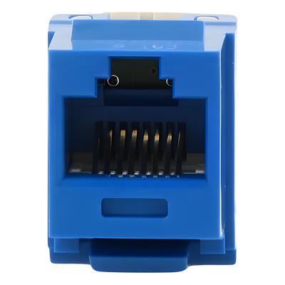 Jack Keystone RJ45 / Categoría 6 / Terminación 110 de Impacto / UTP 8P8C / 22-26 AWG / Azul