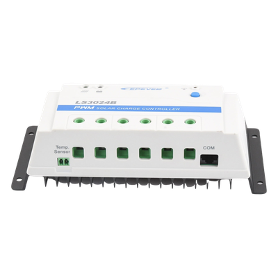 Controlador de Carga Solar PWM / 30 A / 12/24 VCC Auto / RS-485 / Baterías Gel-AGM-Selladas / Parámetros Configurables