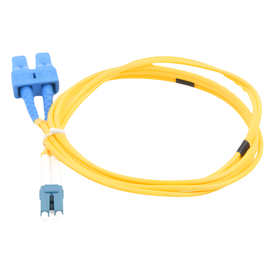 Jumper de Fibra Óptica / Monomodo 9/125 / LC/SC Duplex / 1 Metro (3.28 Pies) / ITU-T G.652.D