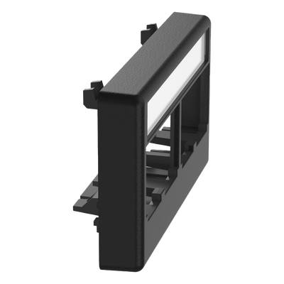 Placa de Mobiliario Modular / 4 Puertos Mini-Com / ABS Negro / 2.9x0.88x1.77 pulg (73.66x22.35x44.95 mm)