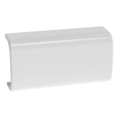Unión Recta para Canaleta / Diseño Bisagra Monopieza / Adhesivo Integrado / ABS Blanco Mate / UL94V-0 / FT4 / 0 a 50°C