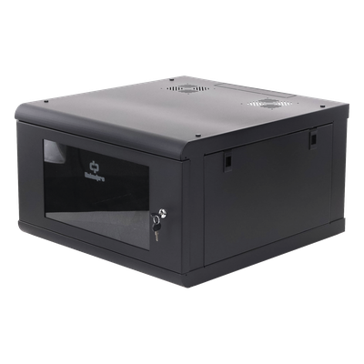 Gabinete de Pared / 6U / 19 in / 635 mm (2.08 ft) Profundidad / Cristal Templado / Acero Calibre 18 / 100 kg Carga