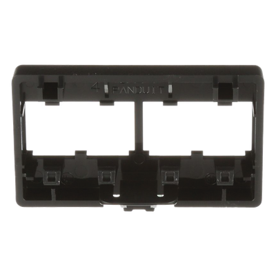Placa de Mobiliario Modular / 4 Puertos Mini-Com / ABS / 2.9 x 1.77 x 0.88 in / Negro