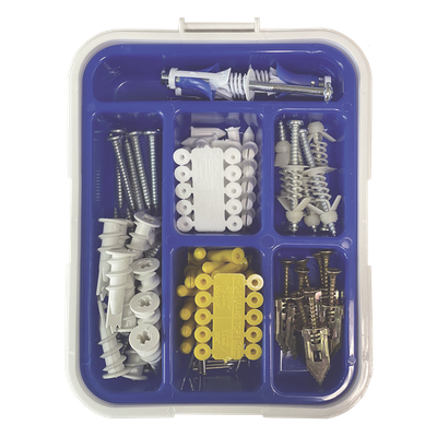 Kit de Fijación para Yeso y Tabique Hueco / 91 Piezas / Carga 5-30 kg (11.02-66.14 lb) / Temperatura -50°C a 80°C (-58°F a 176°F) / Interiores