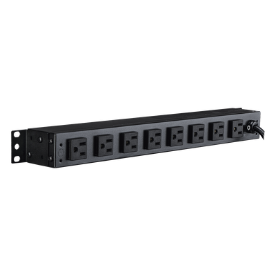 PDU Básico Rack / 10 Salidas NEMA 5-15R / 15 Amp / 120 Vca / 1U / Cable 4.5 m (14.8 ft)