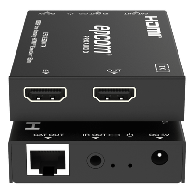 Extensor HDMI sobre IP / Full HD 1080p@60Hz / Alcance 150 m (492.1 ft) por CAT6 / Codificador y Decodificador / Red Gigabit / Control IR