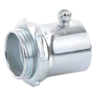 Conector para Tubo / 1" (25 mm) / Pared Delgada / Tornillo Americano / Galvanizado / Etiqueta Verde