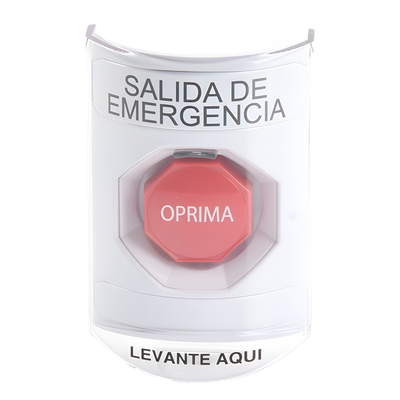 Botón de Emergencia / Texto en Español / Cubierta de Policarbonato / Restablecimiento con Llave / Rango -40 a 121°C / Sellado NEMA 3R